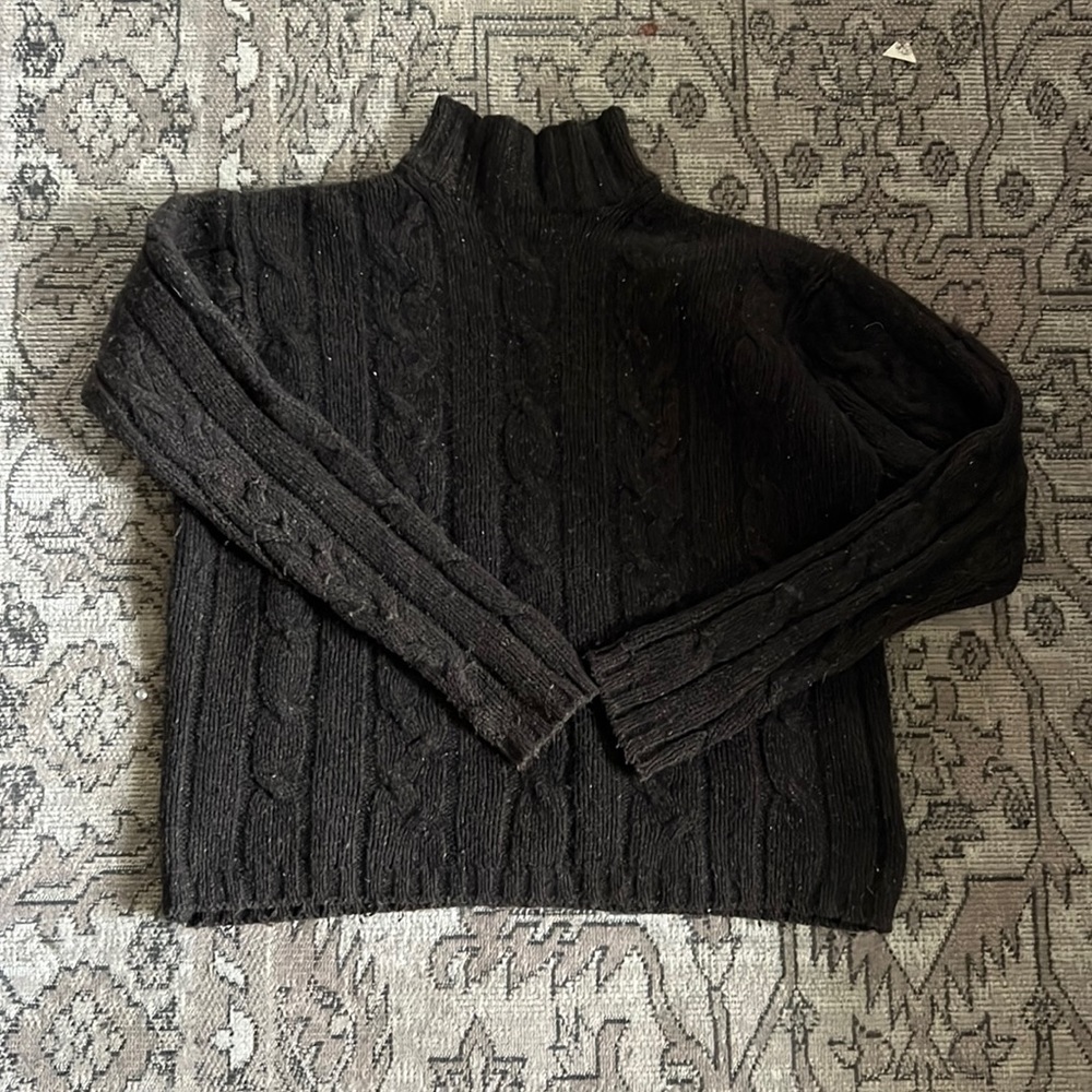 Vintage 90s American eagle xs brown cable knit sweater y2k